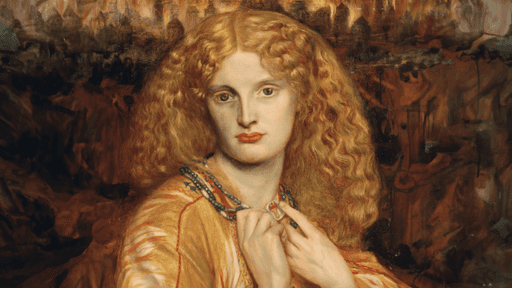 Ein Gemälde der Helena von Troja. Geschaffen 1863 von Dante Gabriel Rossetti.