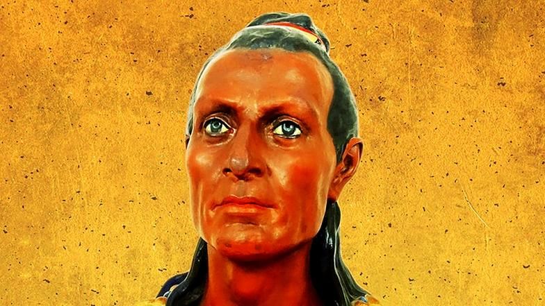 Eine Plastik, die auf der fiktiven Figur von Winnetou basiert.