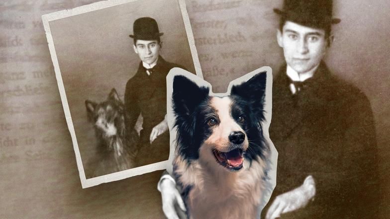 Der Schriftsteller Franz Kafka mit seinem Hund.